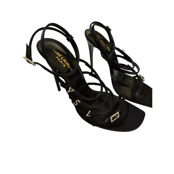 Saint Laurent NIB Jerry High Heel Sandals in Black Size 37.5 - Picture 4 of 12